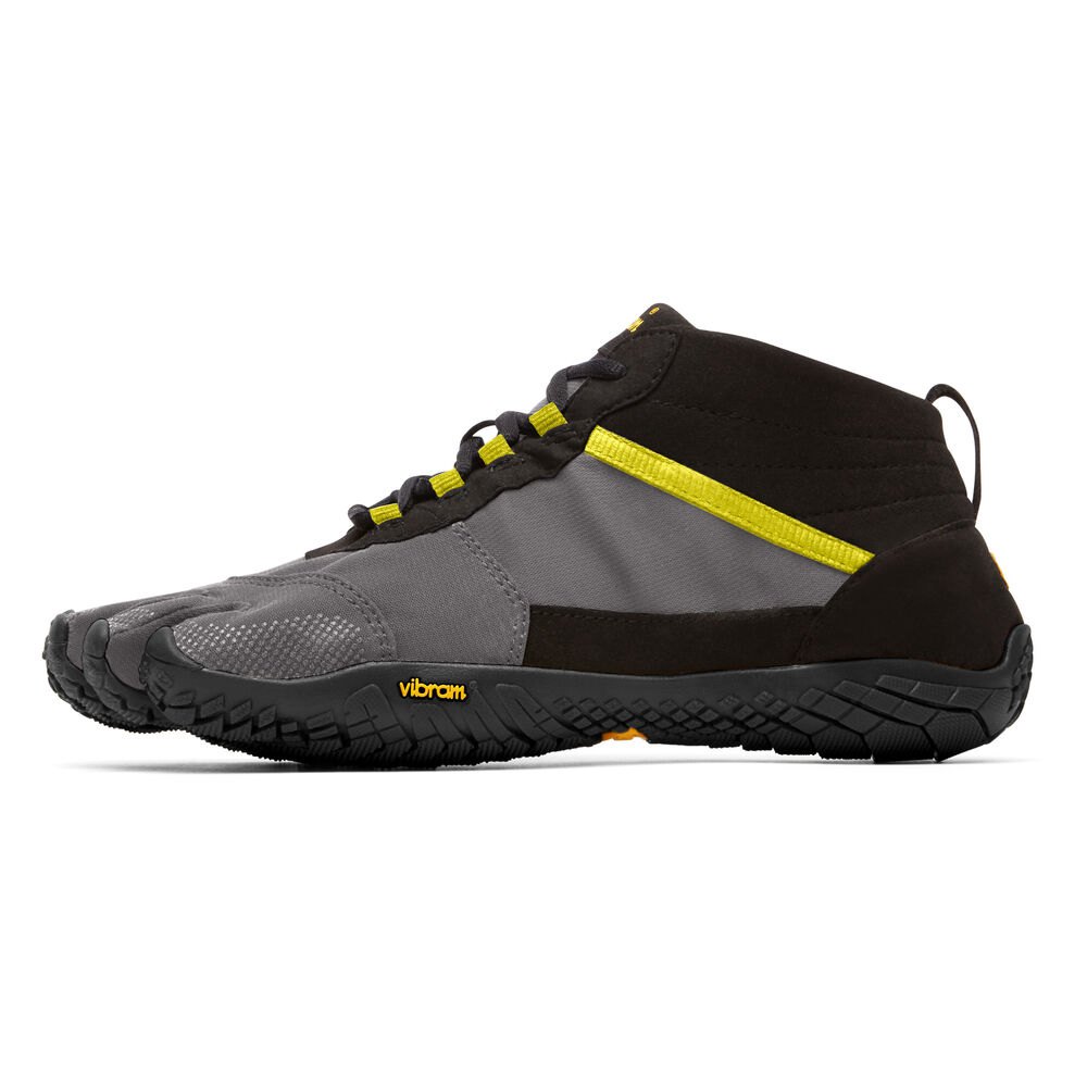 Zapatos Descalzos Hombre Negros/Grises - FiveFingers V-Trek - JZBXGT-621